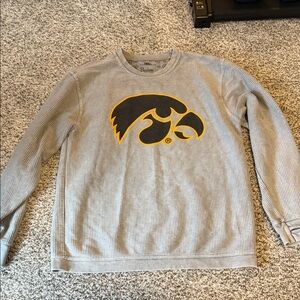 Iowa Hawkeyes Grey Ribbed Crewneck
